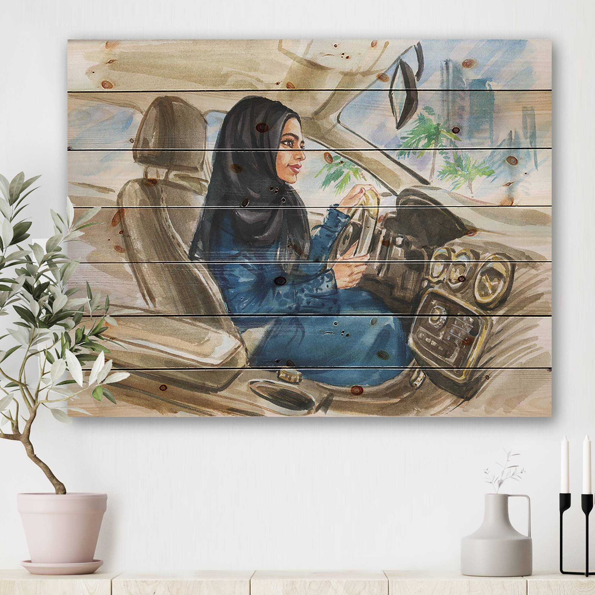 Designart - Arabian Woman Driving A Car I